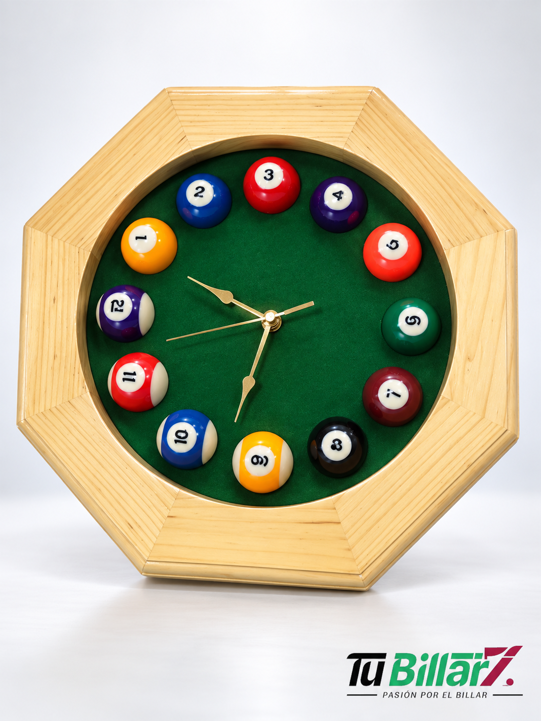 Reloj decorativo – Diseño mesa de billar