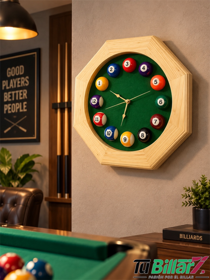 Reloj decorativo – Diseño mesa de billar
